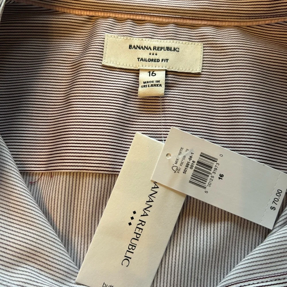 Banana Republic Tailored Fit Pinstripe Shirt - Picture 2 of 12